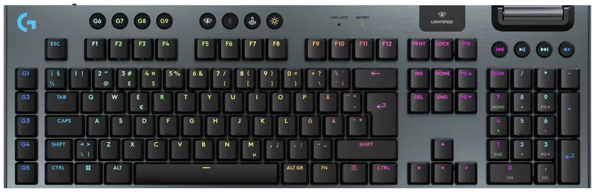Logitech g915 x lightspeed langaton pelinäppäimistö tactile musta