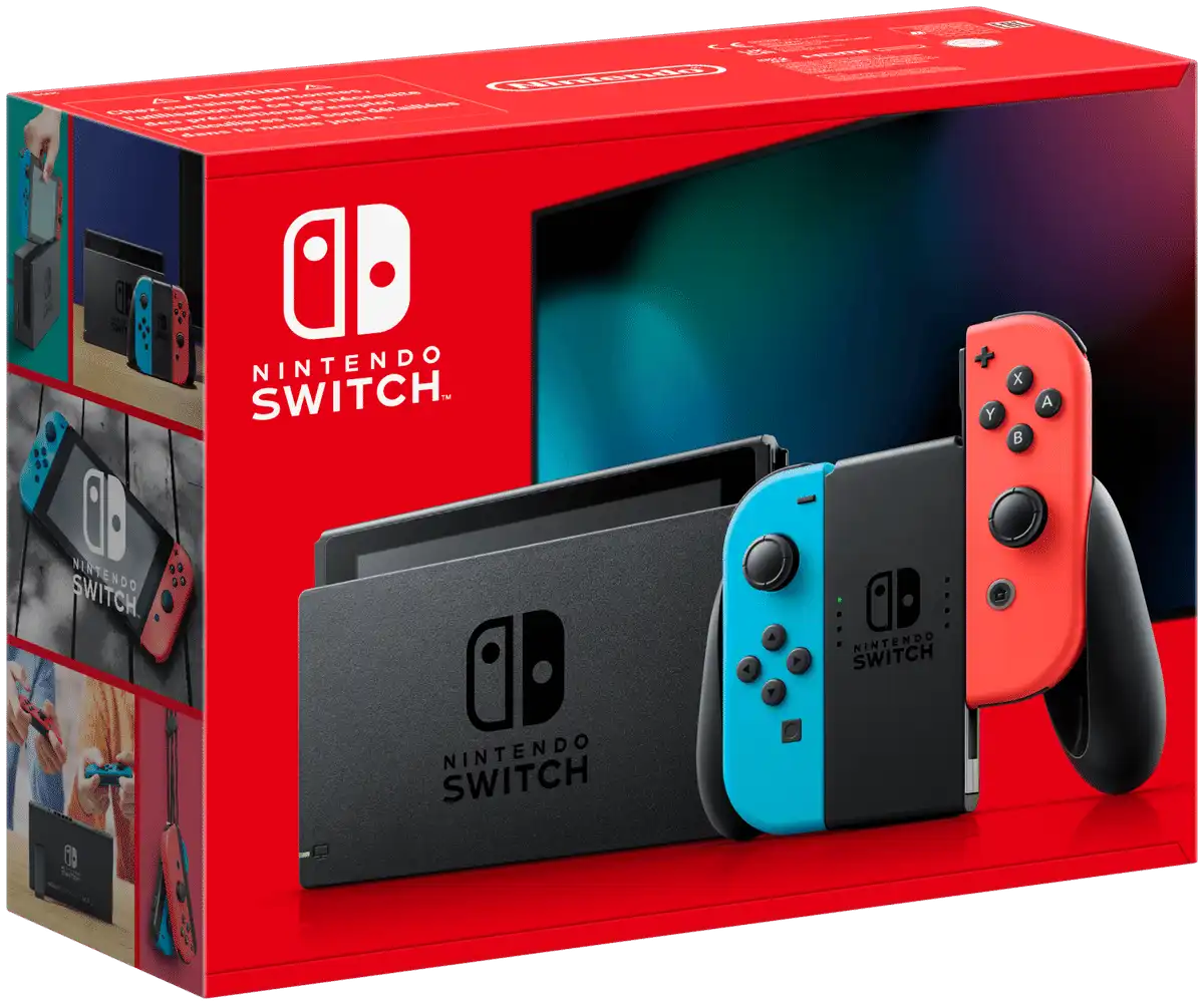 Nintendo Switch konsoli sini/puna Joy-Con ohjaimilla