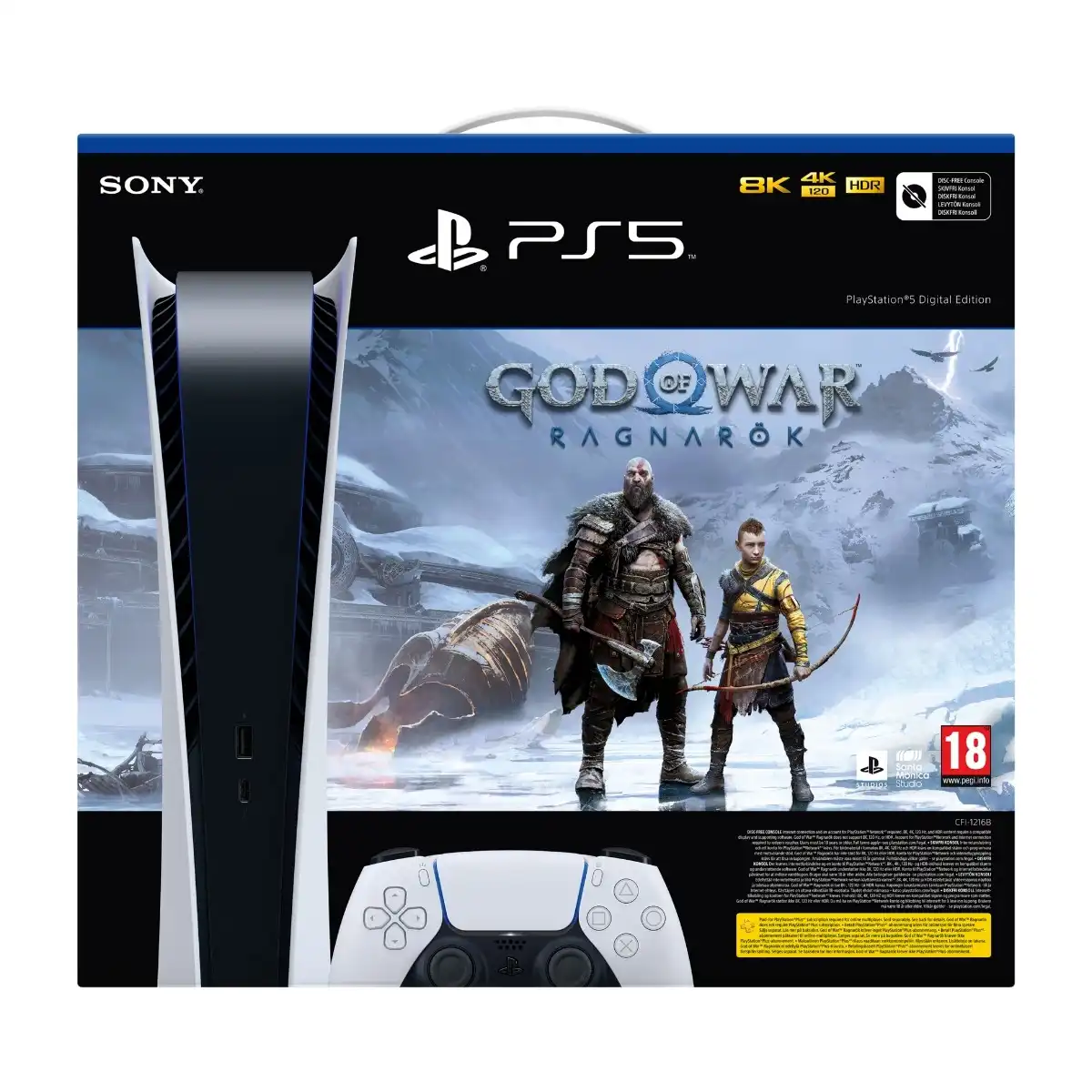 PlayStation 5 Digital pelikonsoli - God Of War Ragnarök bundle